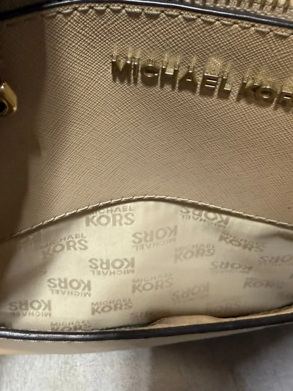 Michael Kors Emmy Large Dome Satchel - Beige